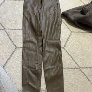 Zara women’s Dark Brown leather Pants